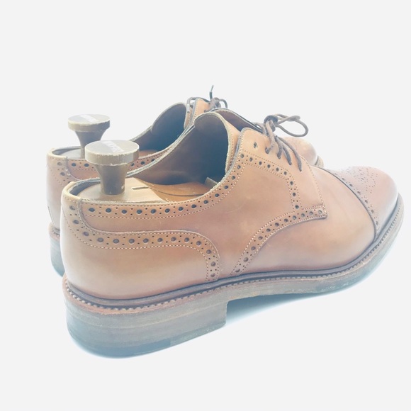 Santoni good year brown leather oxfords cap toe main image 6